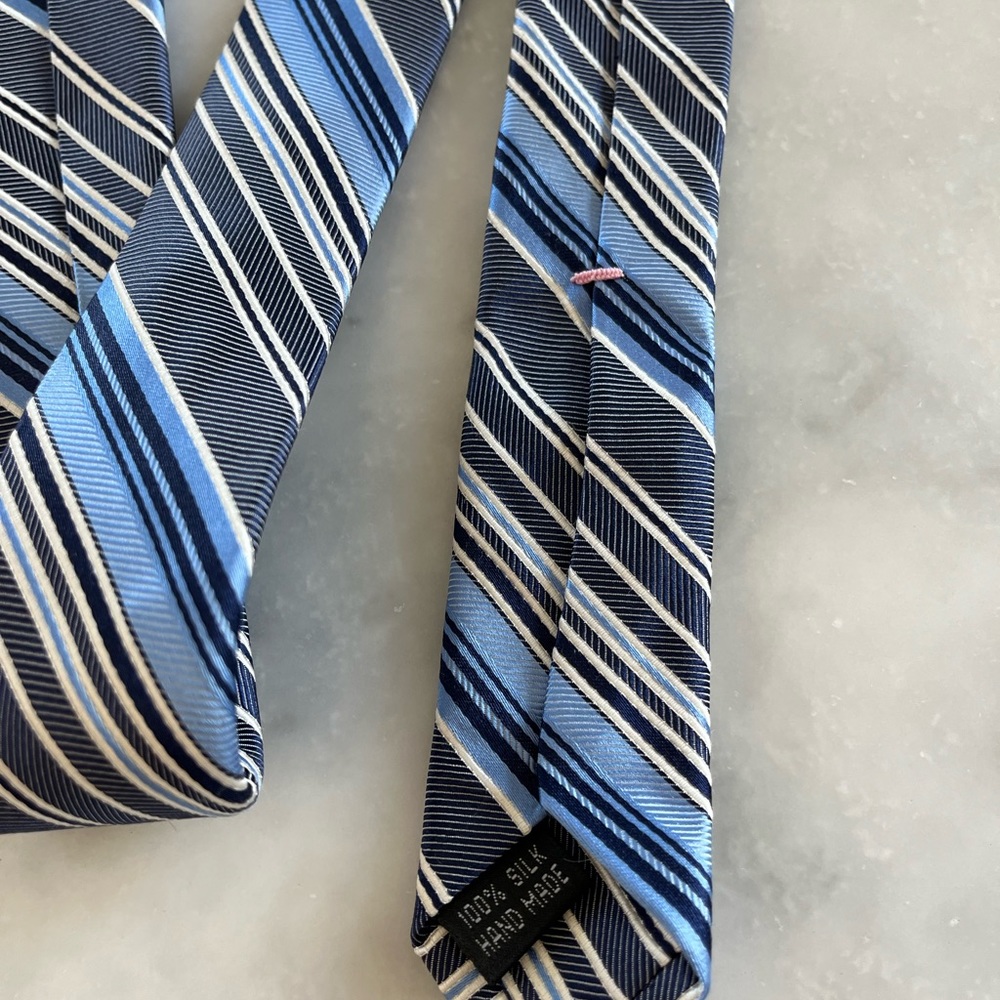 Alara Blue stripe tie. - Picture 2 of 6